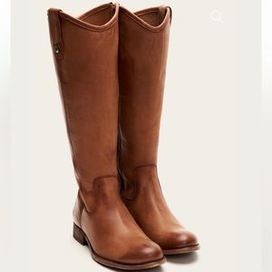 Frye Melissa Tab Boot extended calf redwood